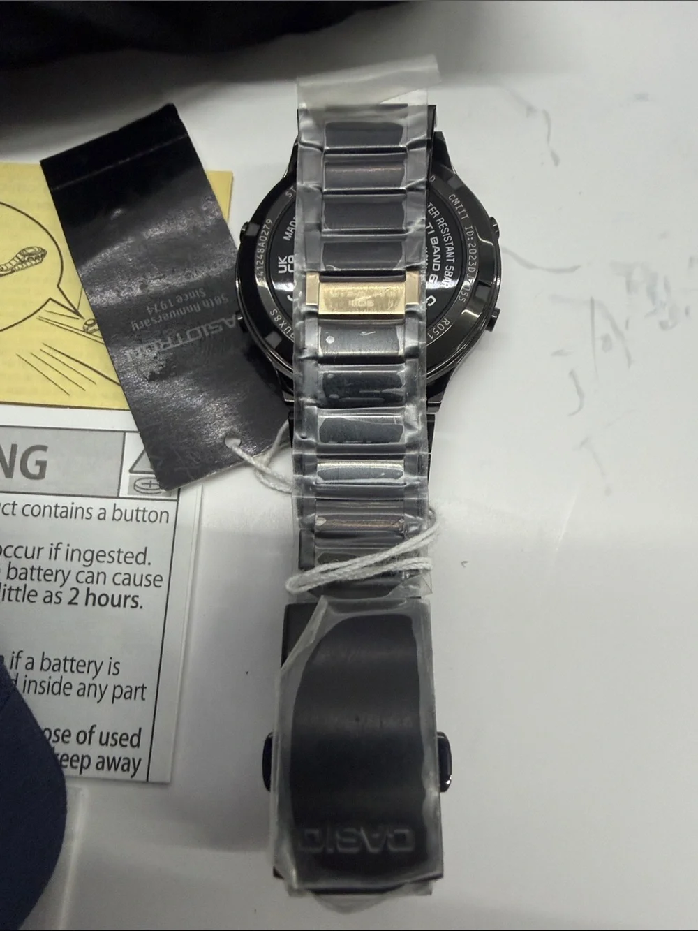 Casio Digital Watch in Black and Gold with Metal Bracelet 50th Anniversary